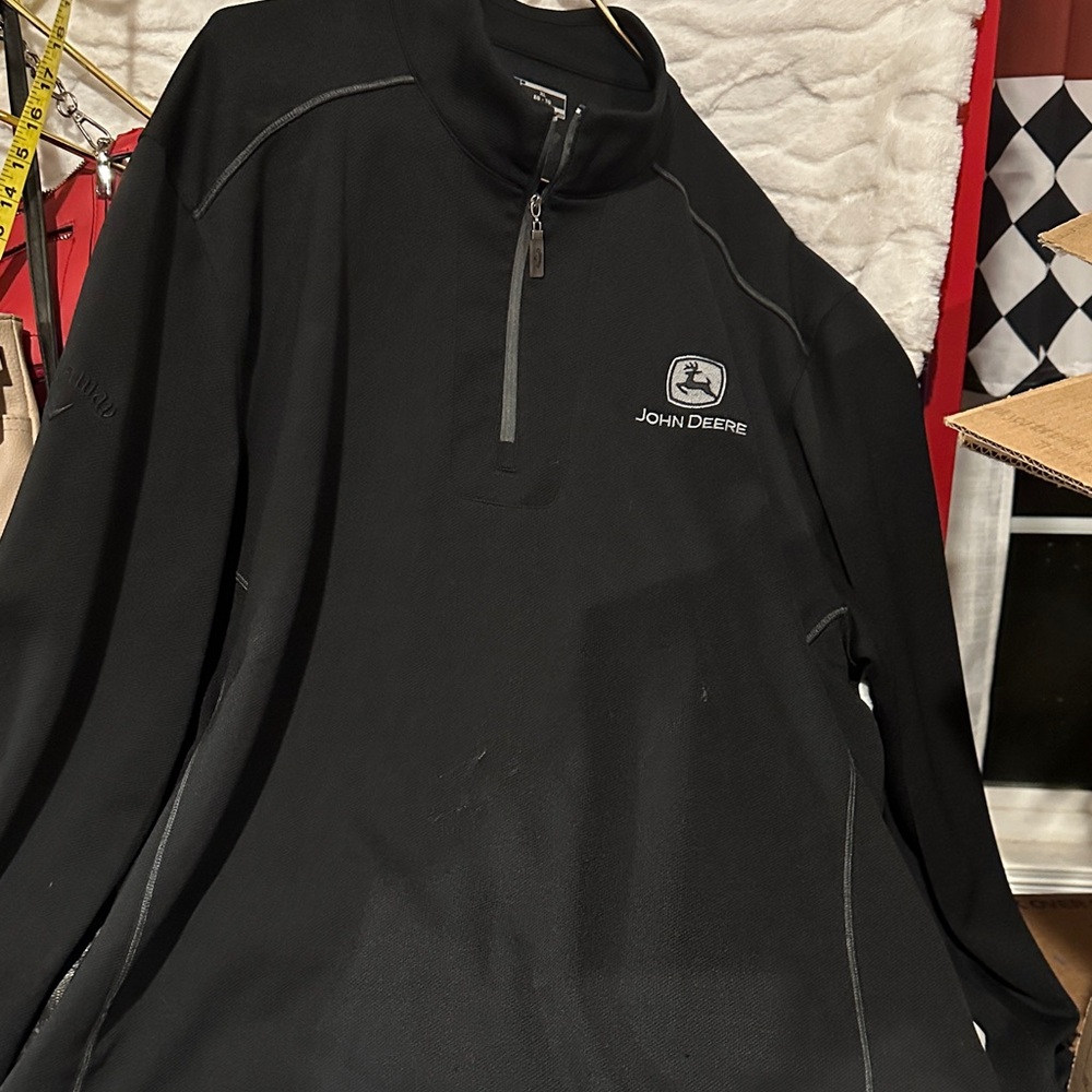 John Deere Men's Black Quarter-Zip Jacket